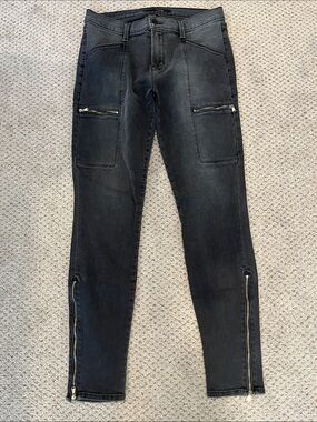 J Brand Black Skinny Jeans with Zipper Details